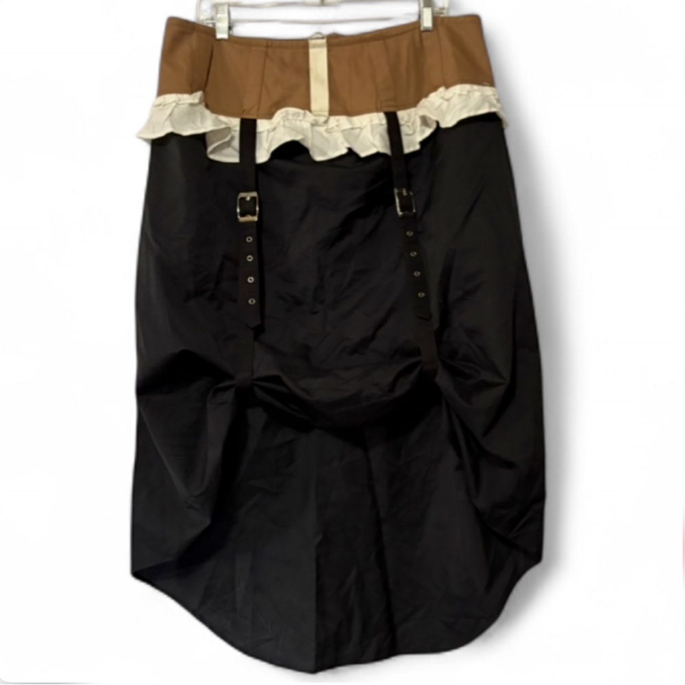 Funhouse NYC Steampunk Victorian Gothic Ruffle Buckle Up Skirt